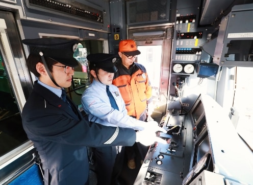 現車乗務員室を使った訓練